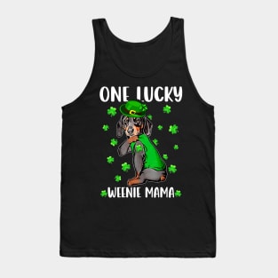 One Lucky Dachshund Mama Irish Saint Patrick's Day Tank Top